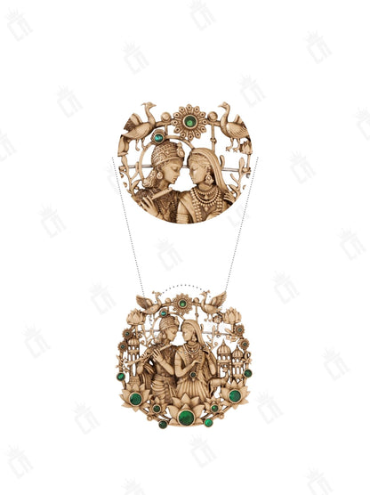 Divine Love Krishna Radha Brooch