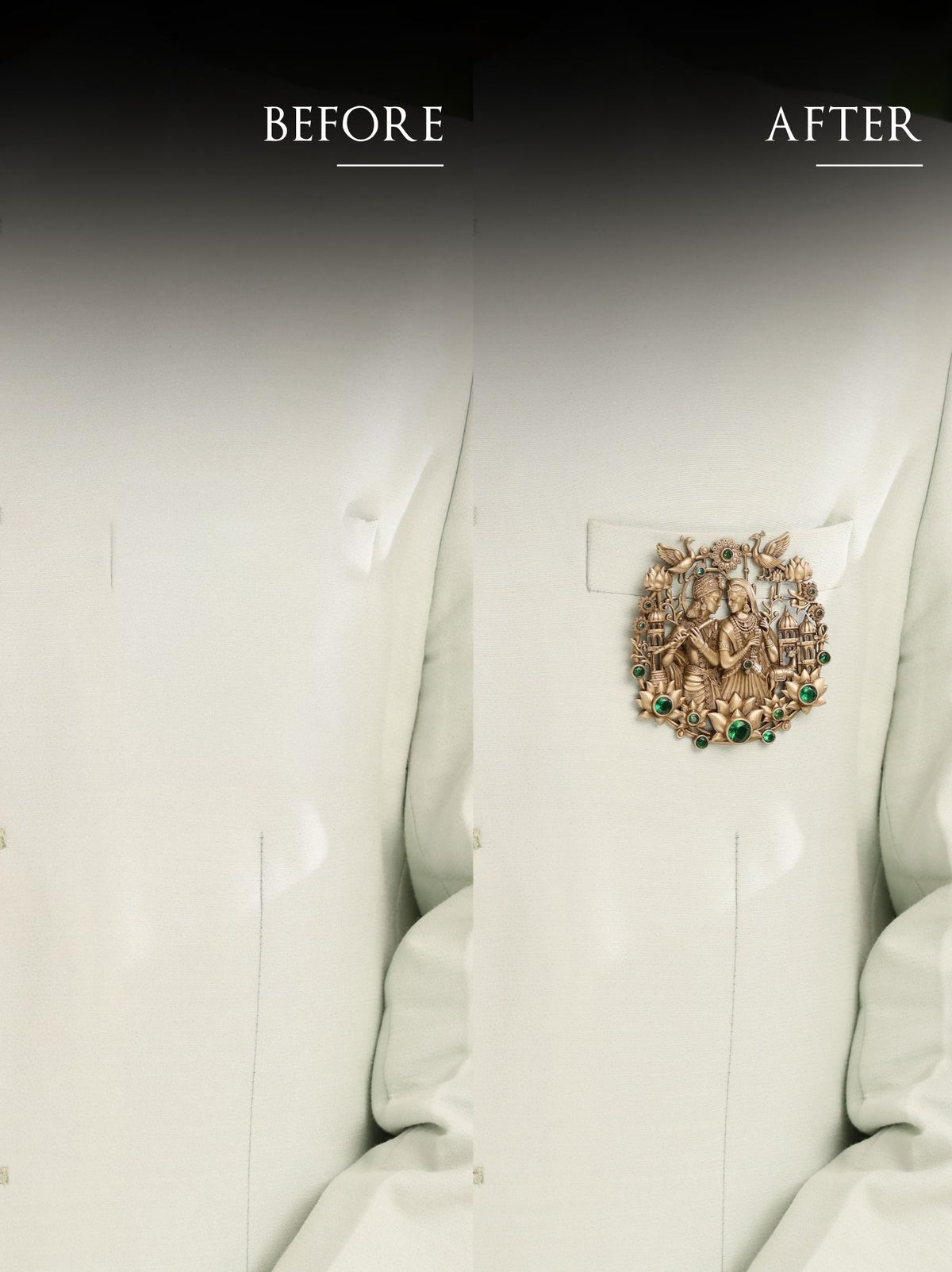 Divine Love Krishna Radha Brooch