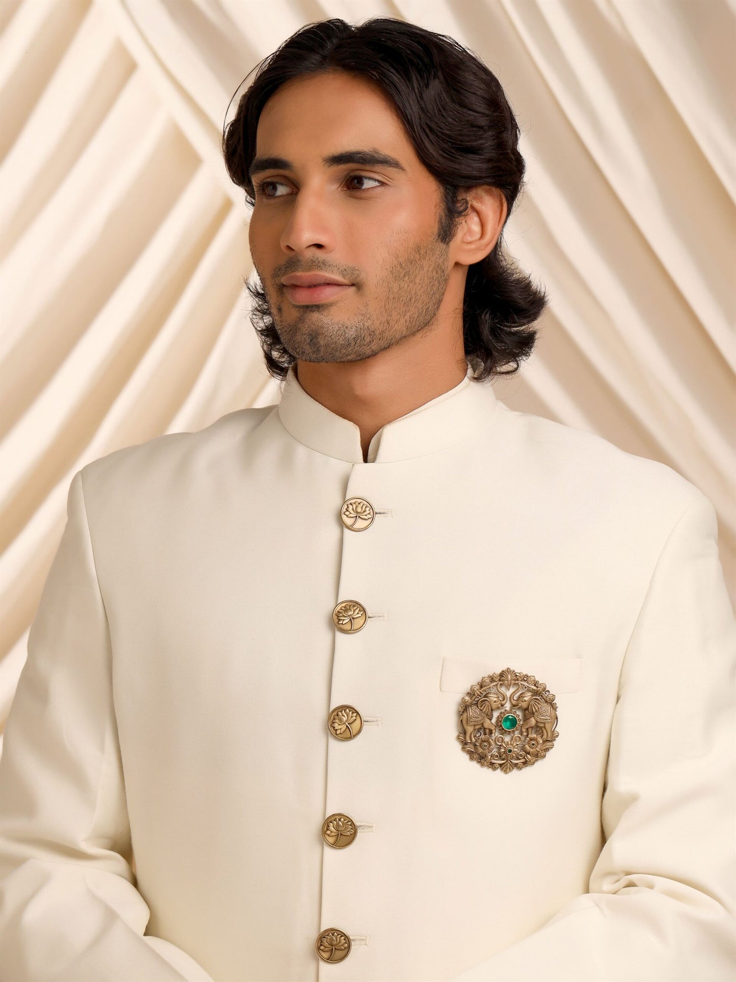 Royal Elephant Embrace Brooch