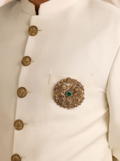 Royal Elephant Embrace Brooch