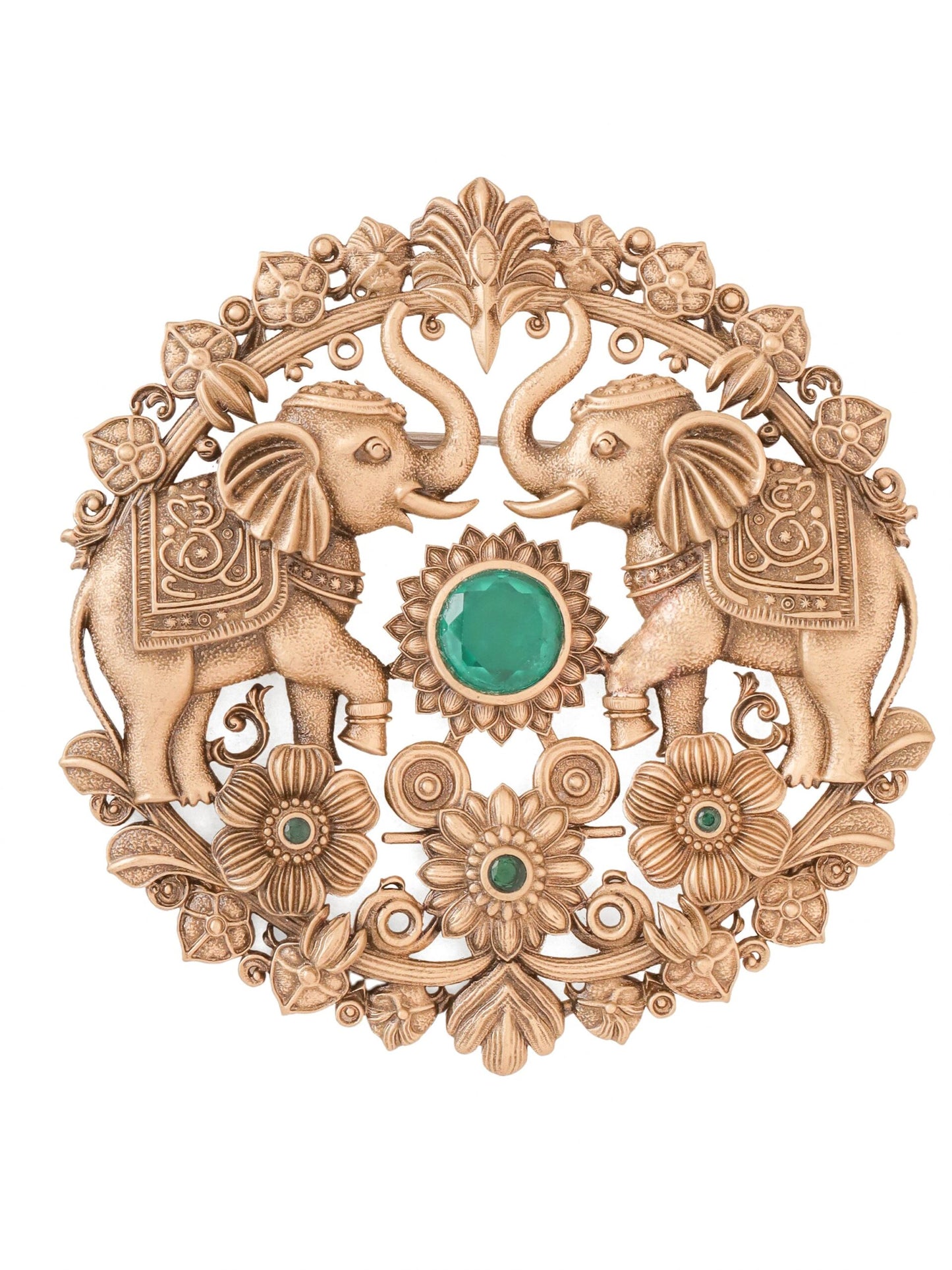 Royal Elephant Embrace Brooch