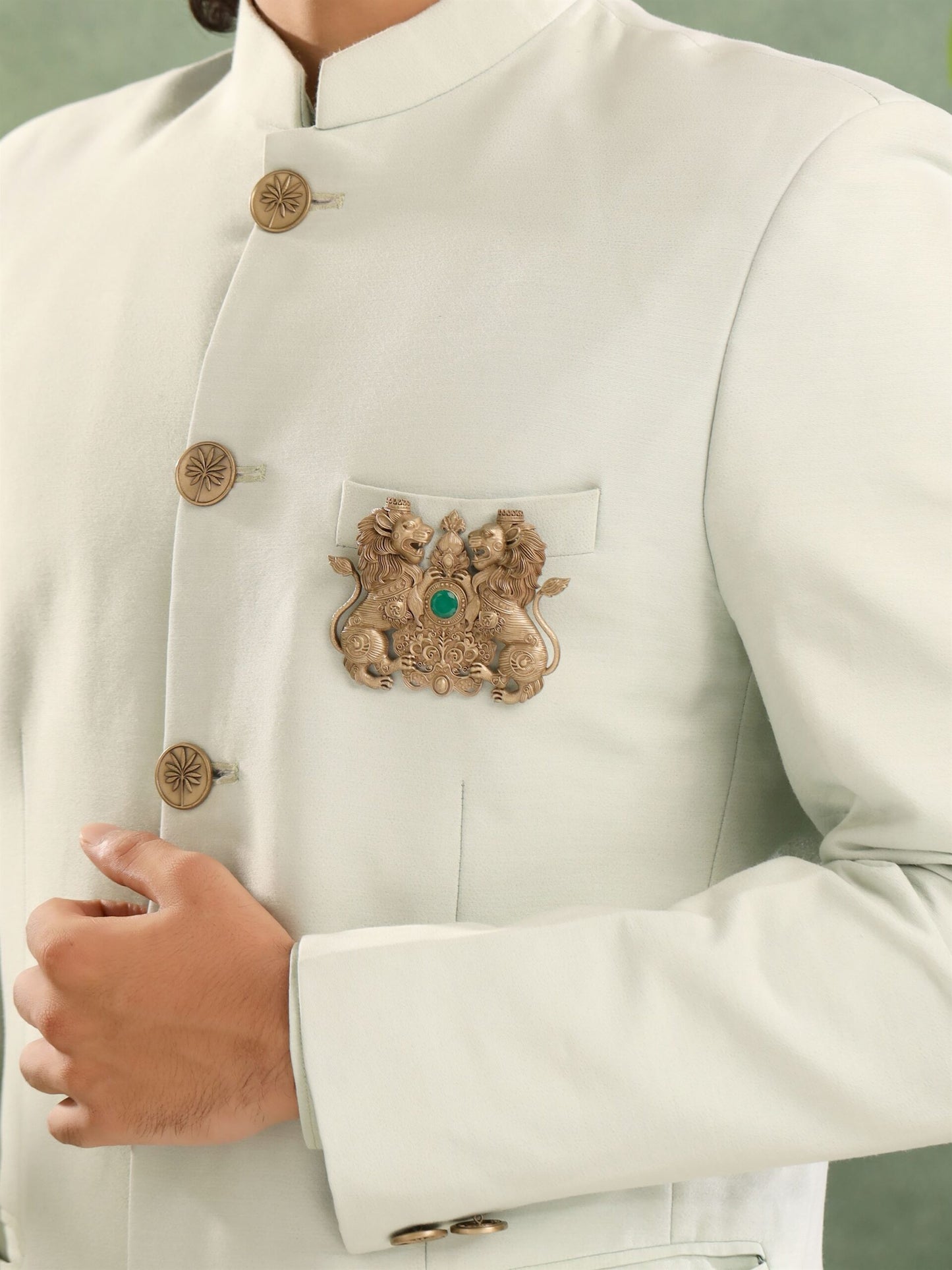 Twin Lion Emblem Brooch
