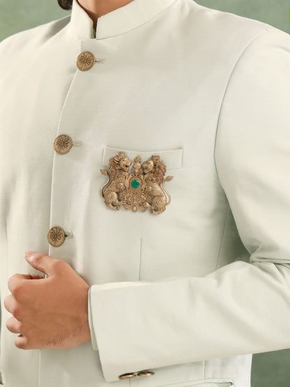Twin Lion Emblem Brooch