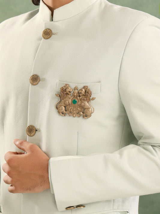 Twin Lion Emblem Brooch