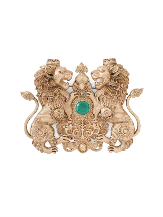 Twin Lion Emblem Brooch