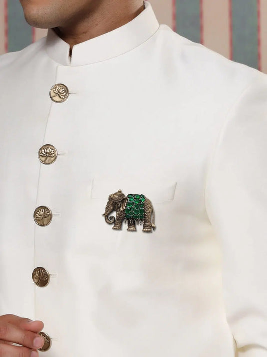 Emerald Elephant Heritage Brooch