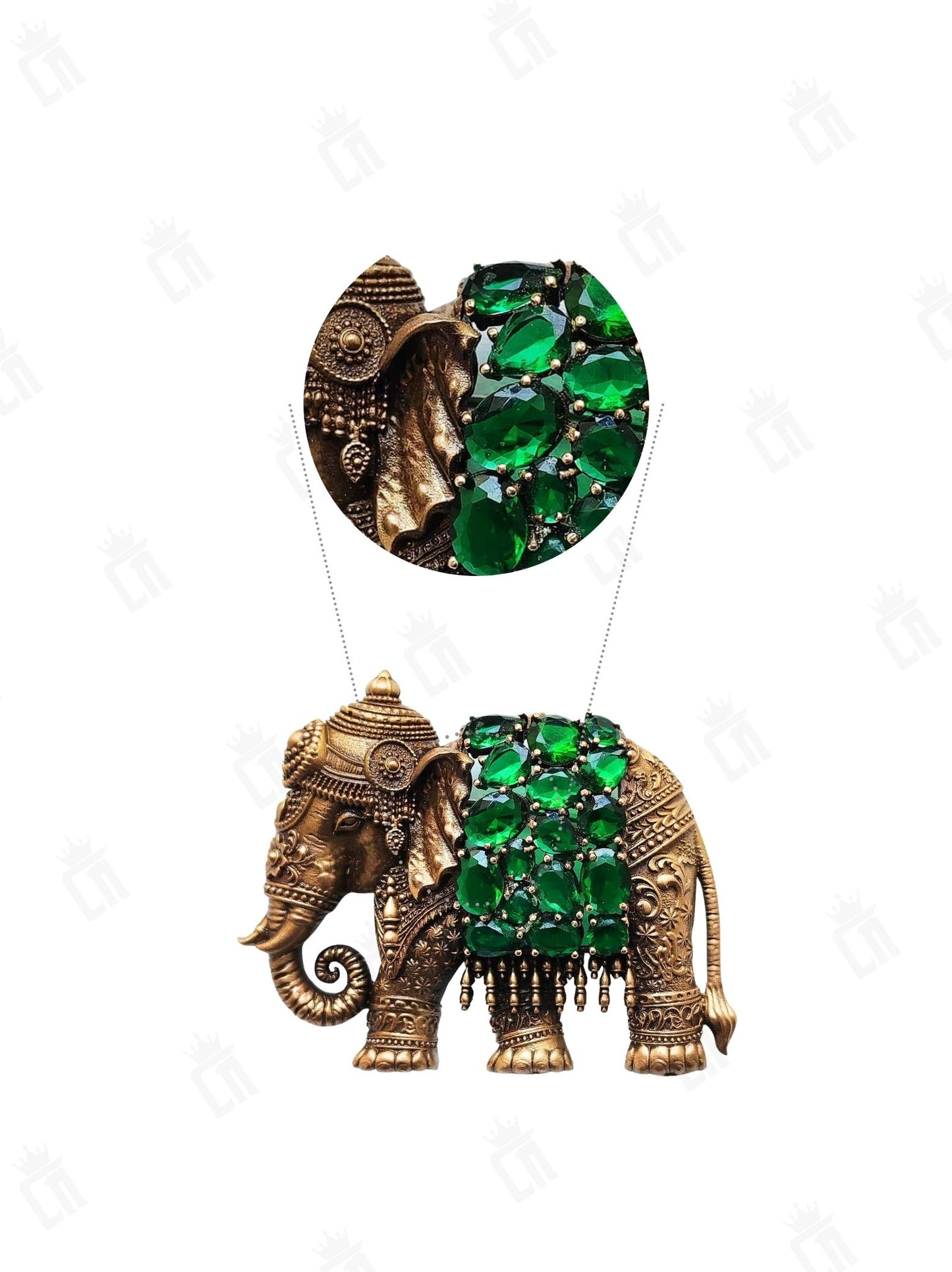 Emerald Elephant Heritage Brooch