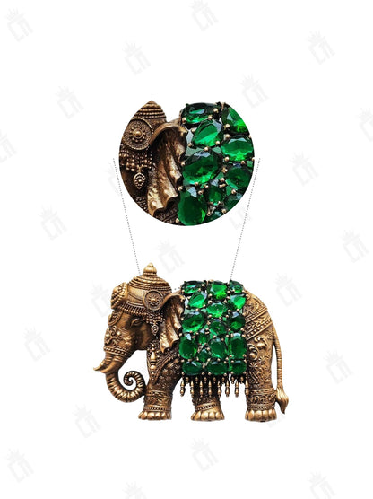 Emerald Elephant Heritage Brooch