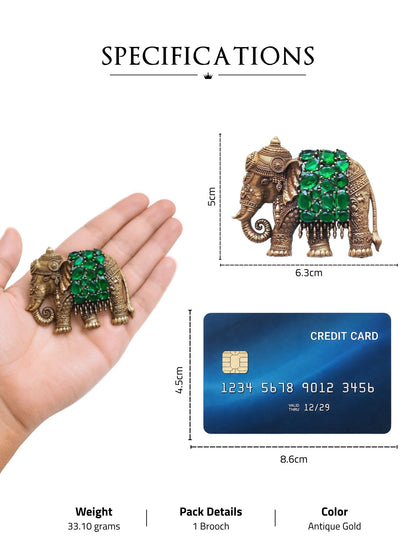 Emerald Elephant Heritage Brooch