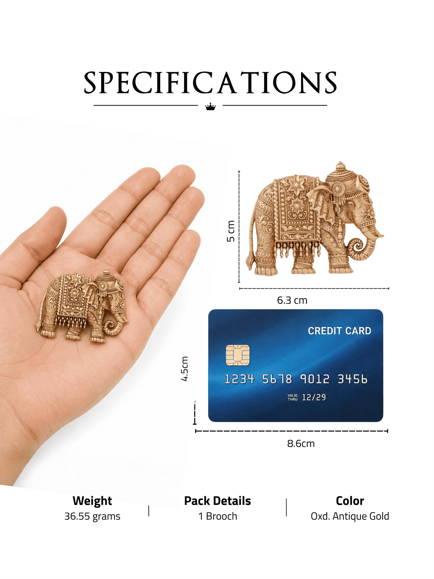Heritage Elephant Adorned Brooch