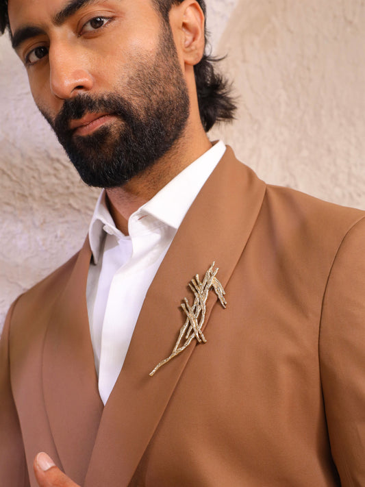 Golden Strokes Brooch