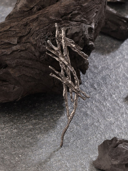 Charcoal Strokes Brooch