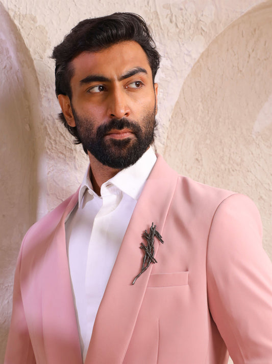 Charcoal Strokes Brooch