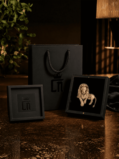 Royal Lion Antique Gold Brooch for Men