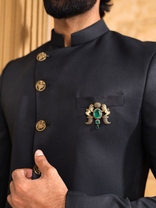 Emerald Lion Guard Brooch