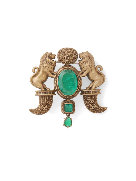 Emerald Lion Guard Brooch