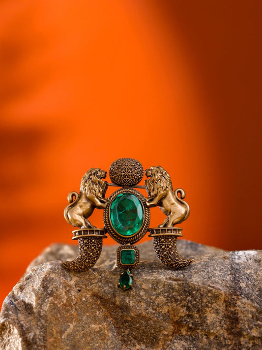 Emerald Lion Guard Brooch