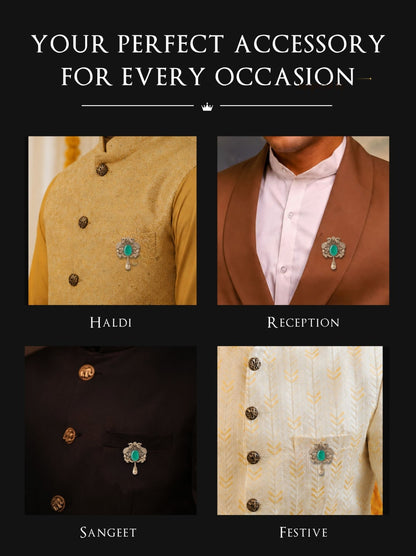 The Royal Peacock Harmony Brooch