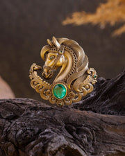 Imperial Horse Emerald Brooch