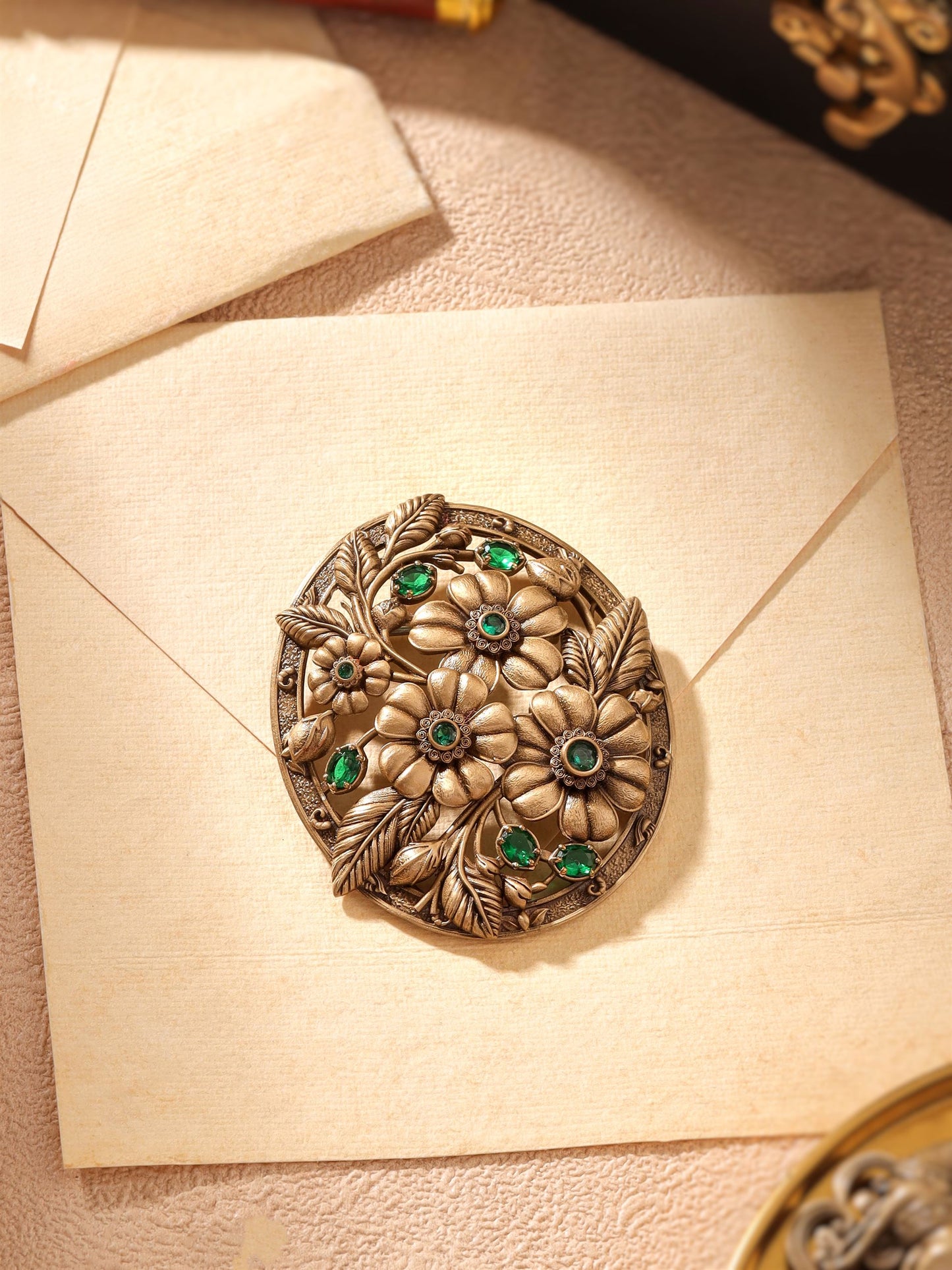 Crowned Deer Crest Brooch