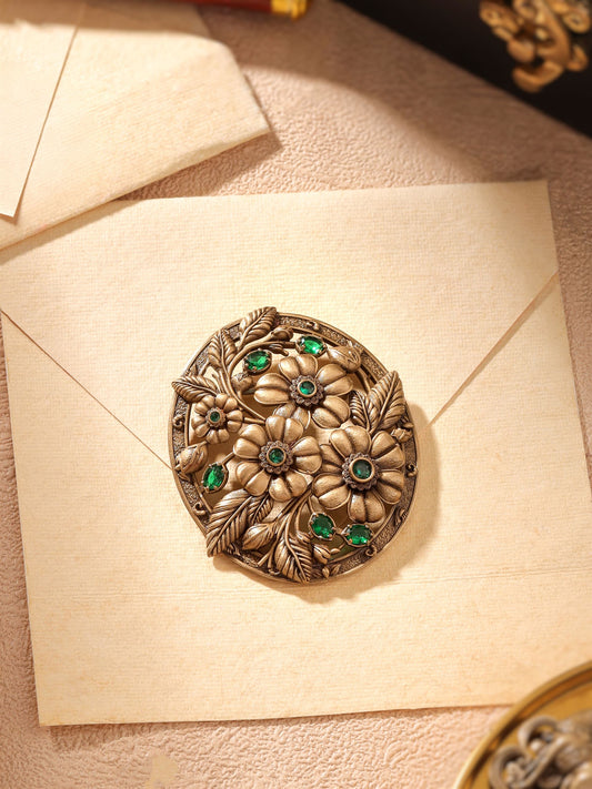 Crowned Deer Crest Brooch