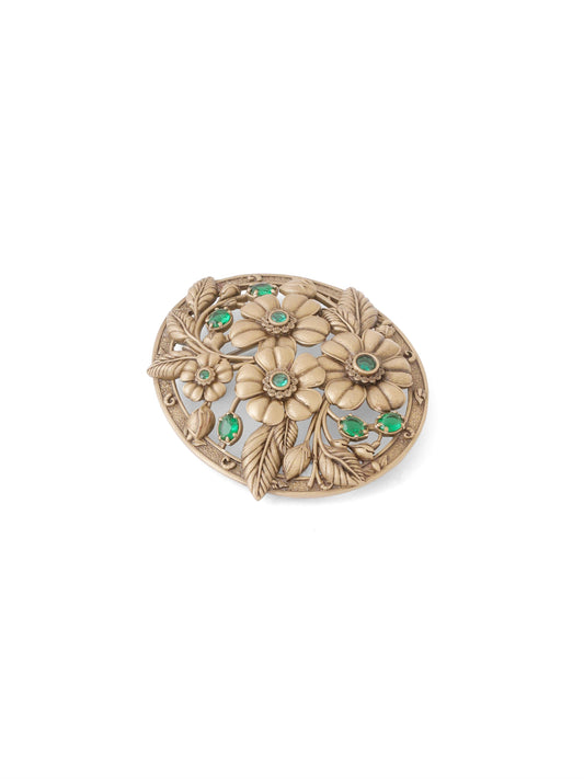 Crowned Deer Crest Brooch