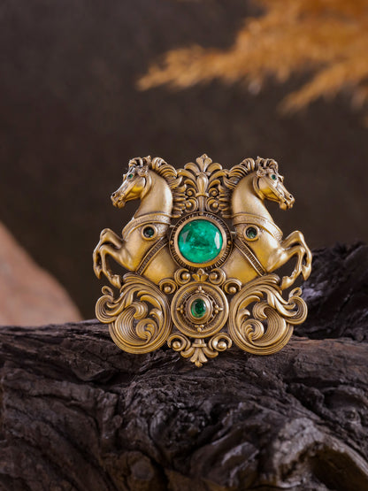 Crowned Horse Crest Brooch