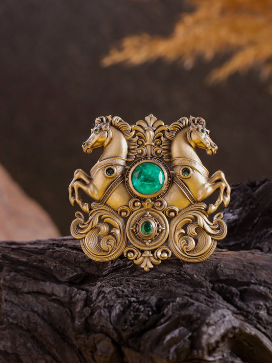Crowned Horse Crest Brooch