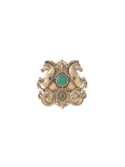 Crowned Horse Crest Brooch