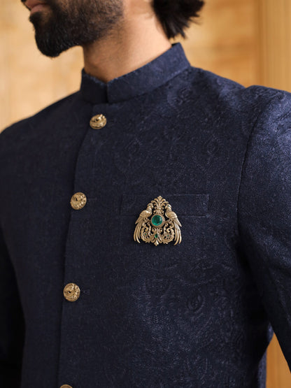Emerald Stallion Crest Brooch