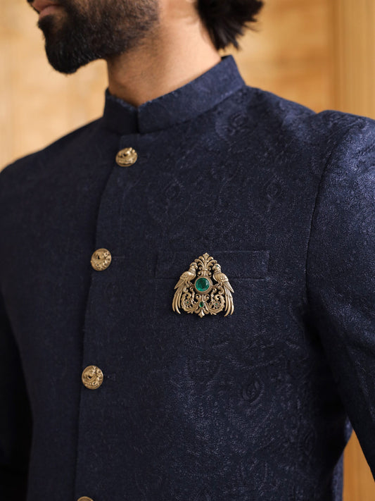 Emerald Stallion Crest Brooch