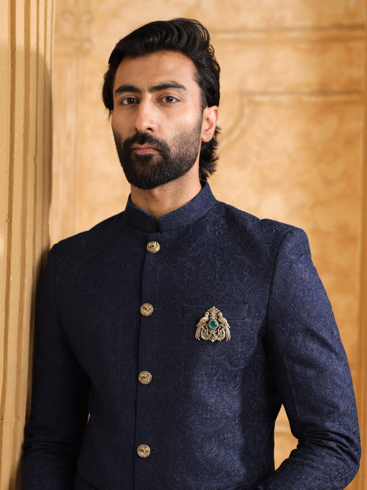 Emerald Stallion Crest Brooch