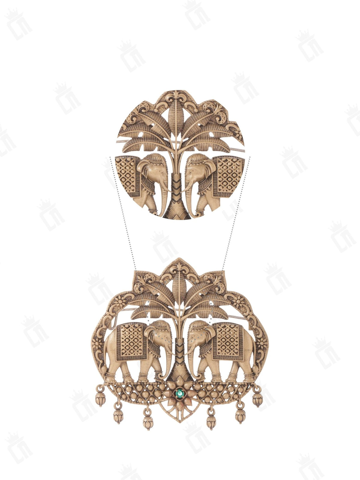 Royal Elephant Duo Brooch
