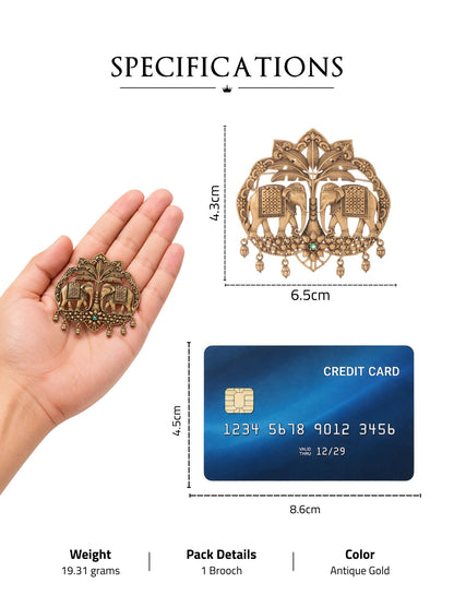 Royal Elephant Duo Brooch