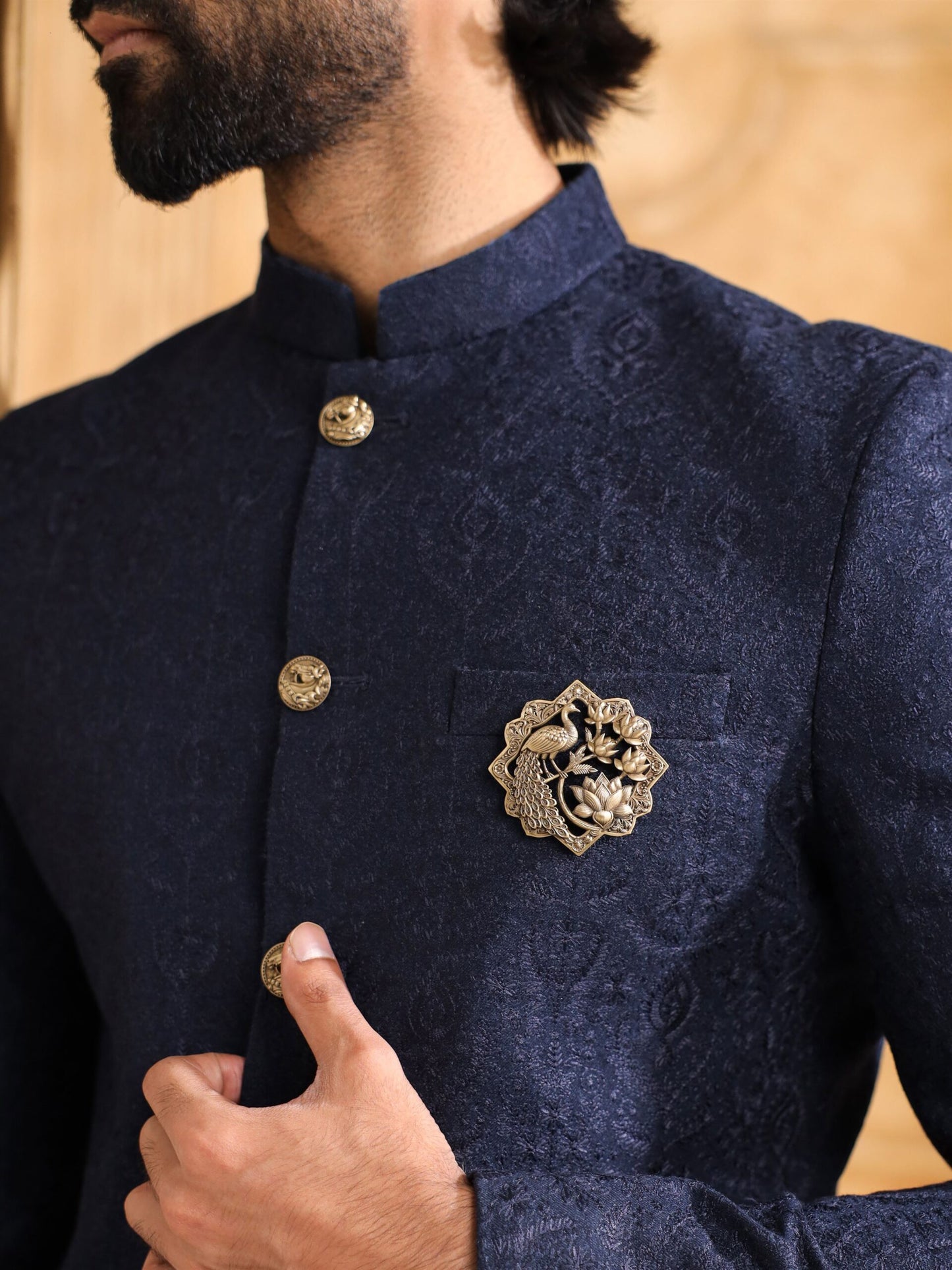 The Lotus Peacock Brooch