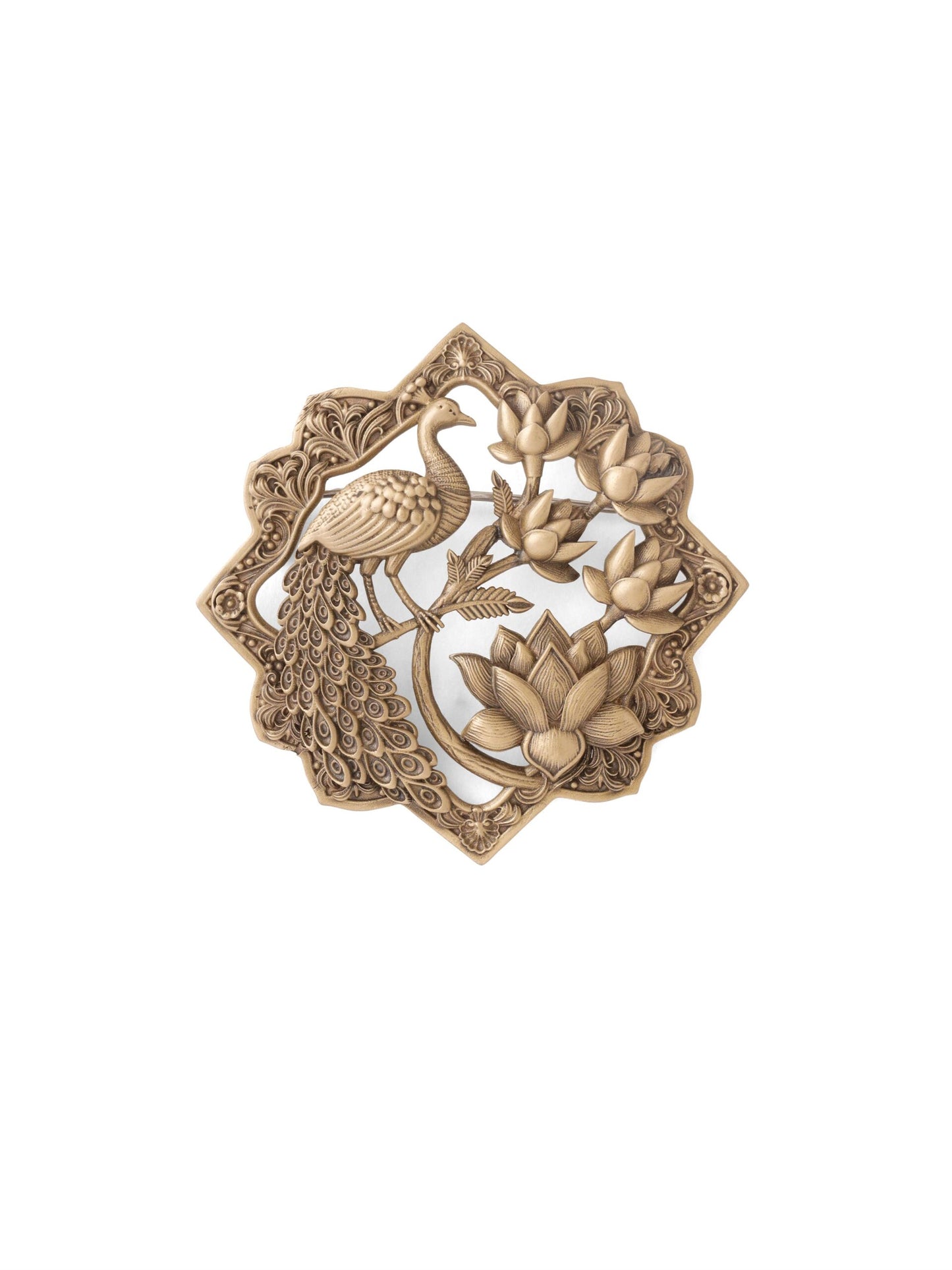 The Lotus Peacock Brooch