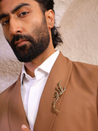 Golden Flame Brooch