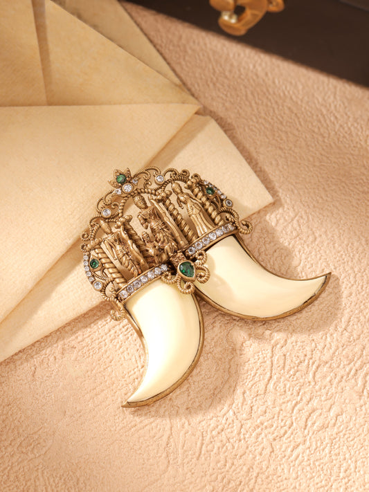Divine Ram Darbar Tusk Brooch