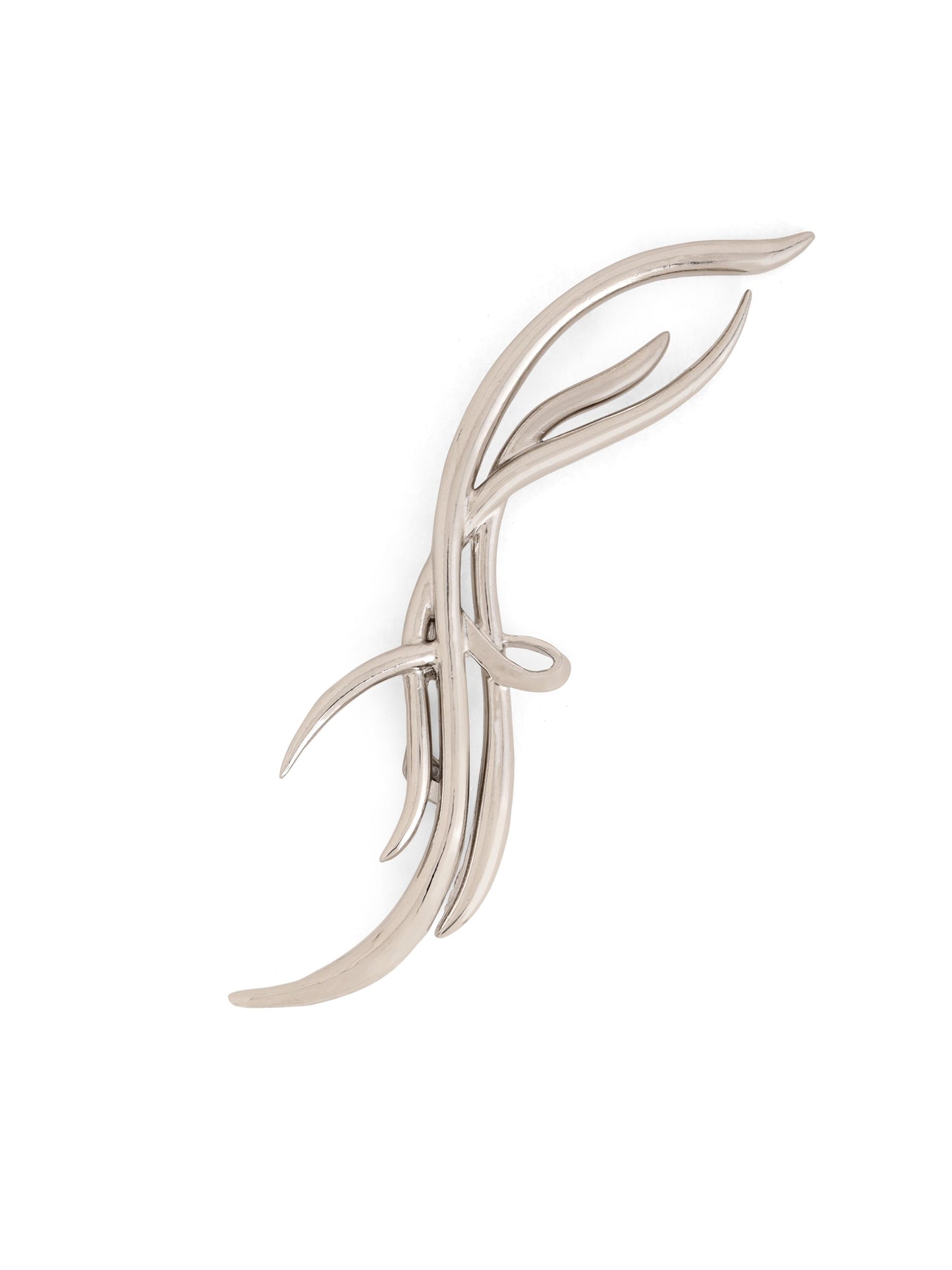 Silver Flame Brooch