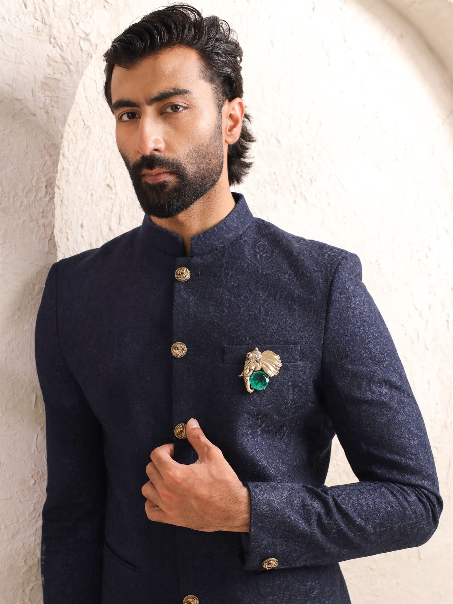 Emerald Gajraj Brooch