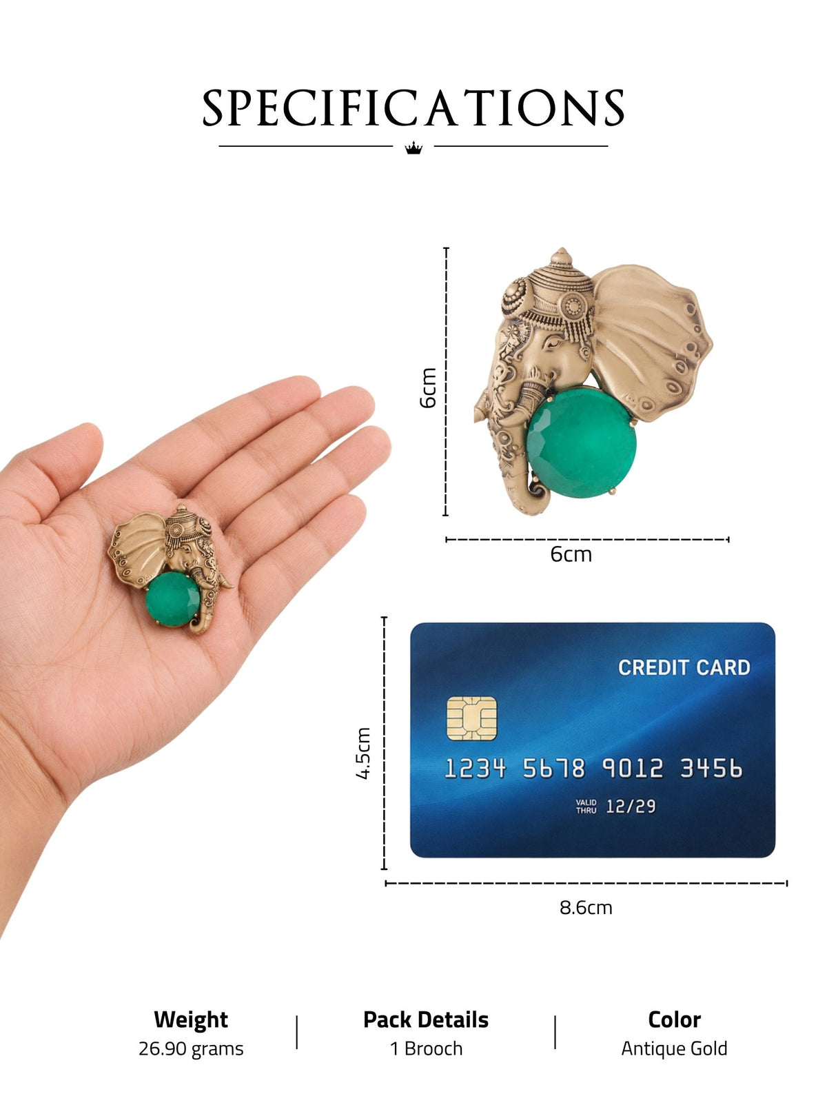 Emerald Gajraj Brooch