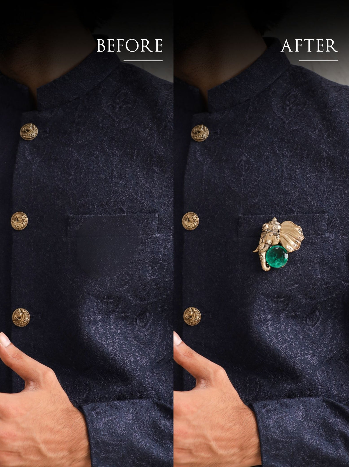 Emerald Gajraj Brooch