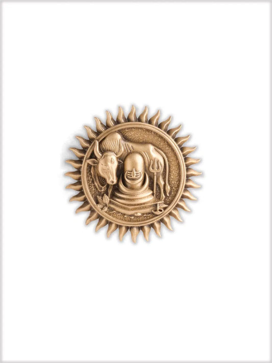 Shiva Lingam Nandi Brooch