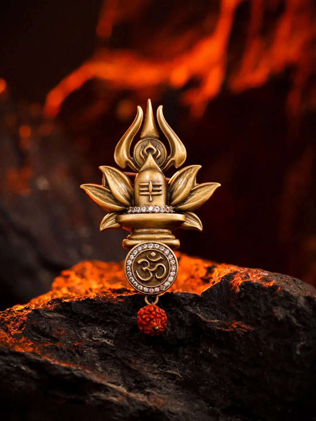Sacred Shivling Emblem Brooch