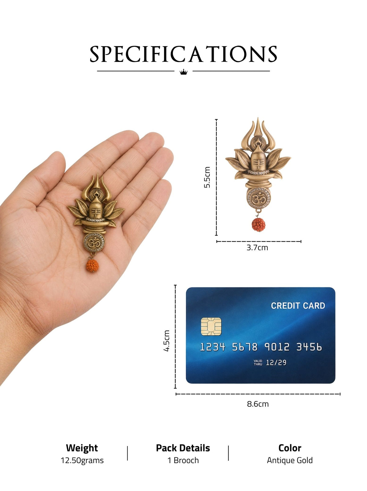 Sacred Shivling Emblem Brooch