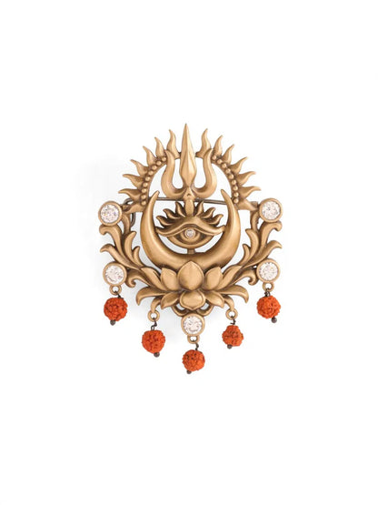 Sacred Trishul Emblem Brooch