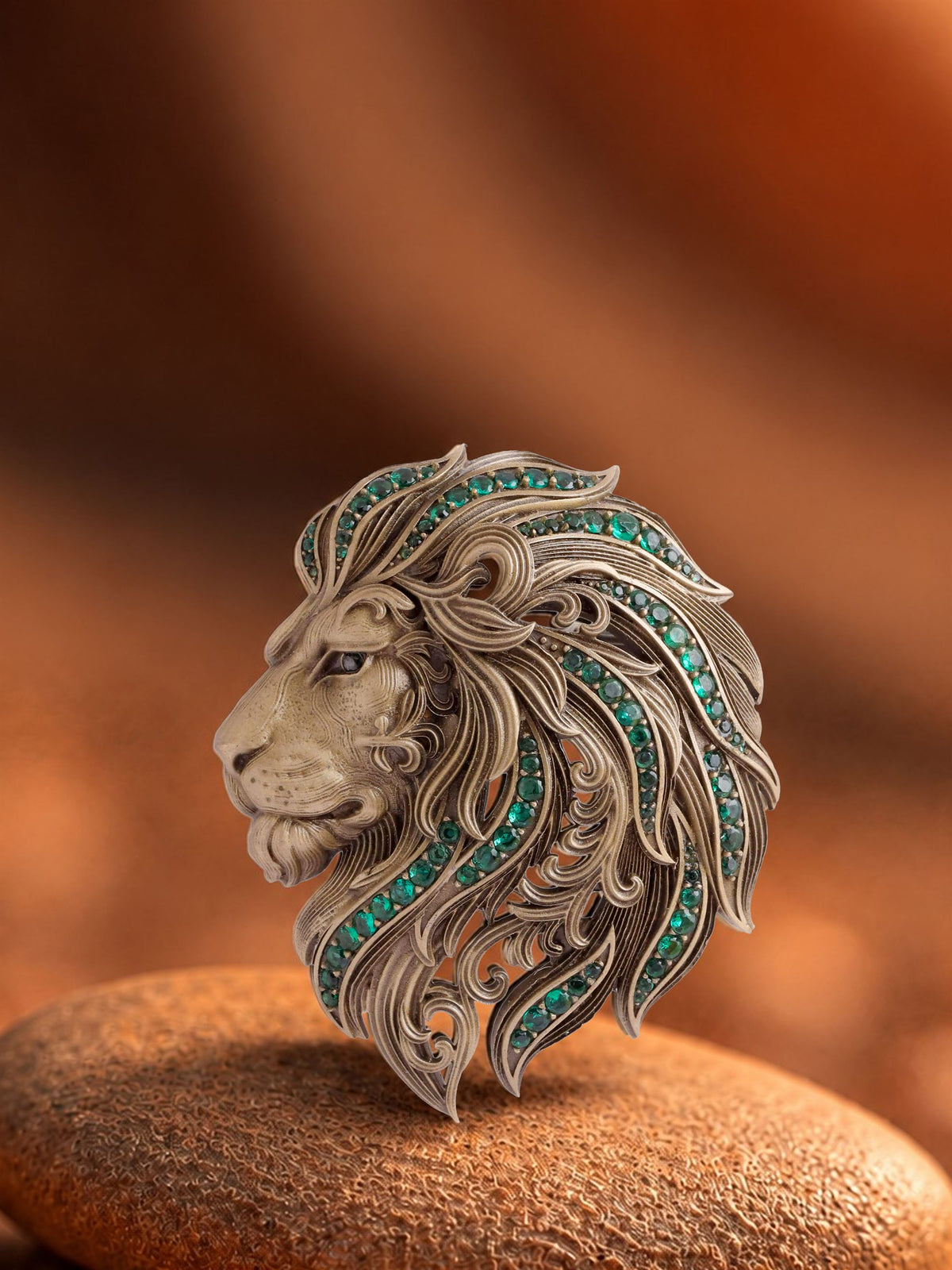 The Emerald Lion Brooch