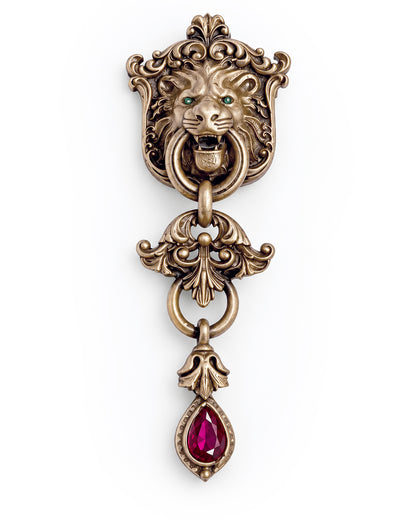 The Regal Lion Knocker Brooch