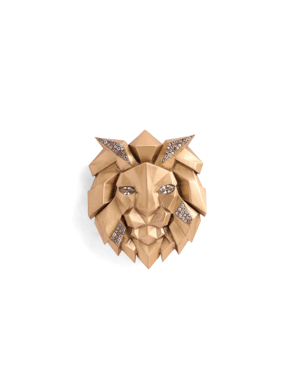 Faceted Lion Brooch