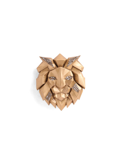 Faceted Lion Brooch